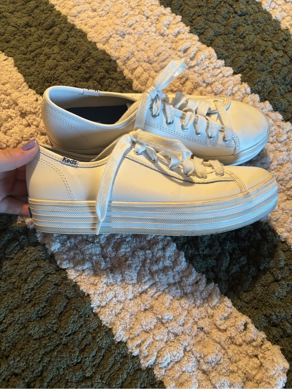 Keds White Low-Top Leather Sneakers